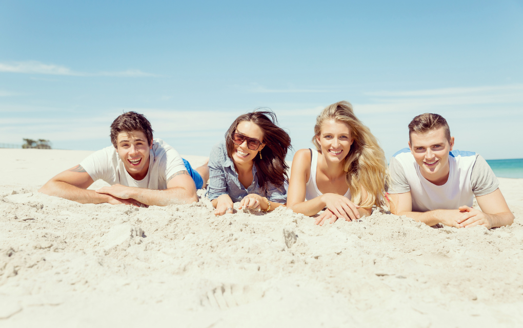 people on the beach